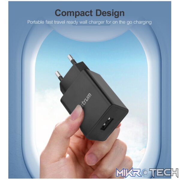 Pro U20 10W USB-A Travel Wall Charger + USB-C Cable - White - Image 5